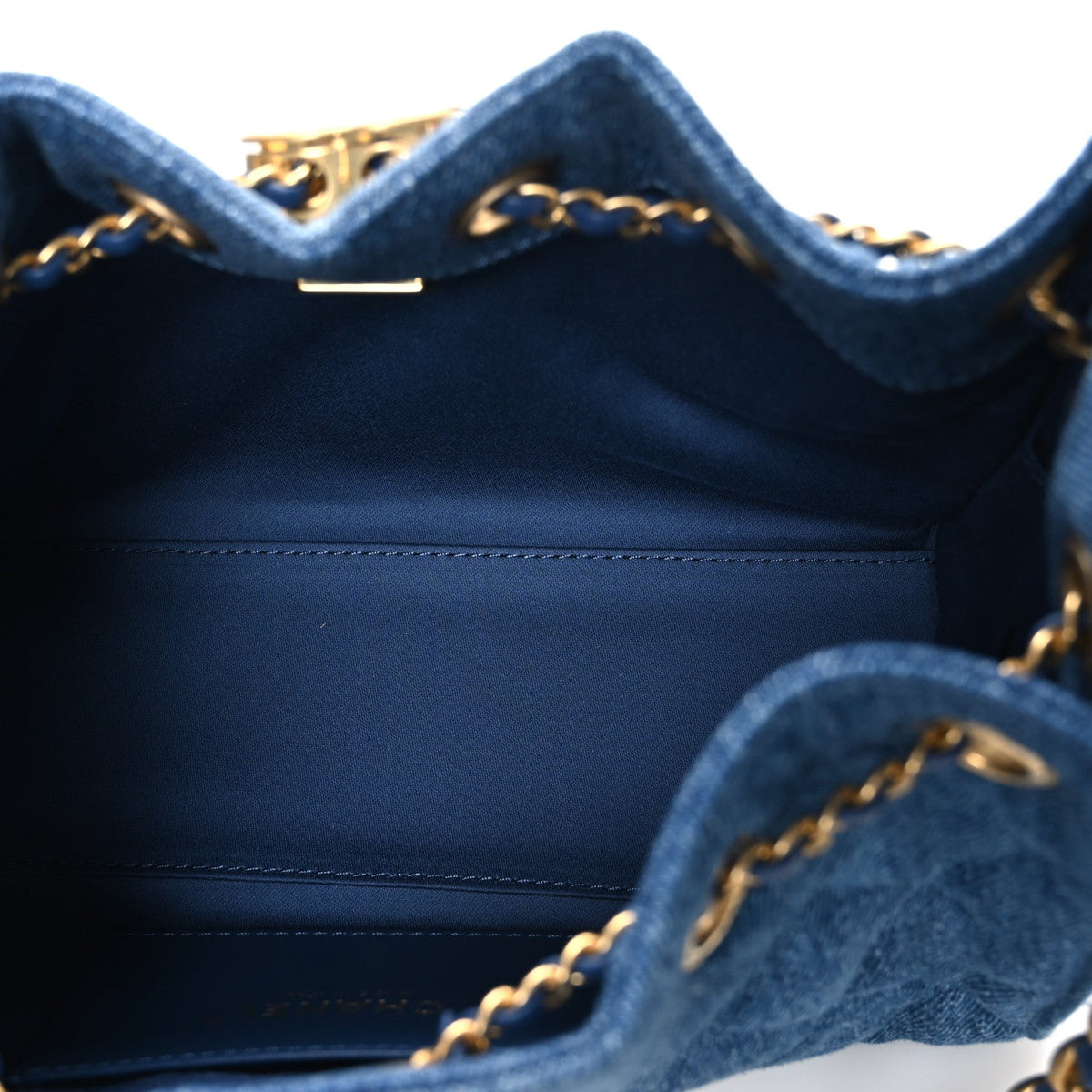 Washed Denim Quilted Mini Chanel 25 Handbag Blue
