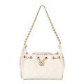 Caviar Quilted Mini Chanel 25 Handbag White