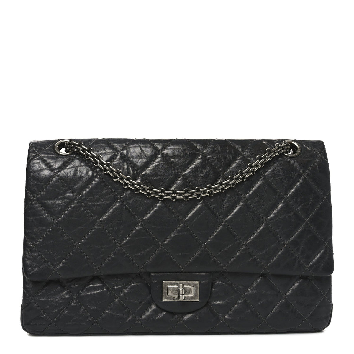 Aged Calfskin Quilted 2.55 Reissue 226 Flap Grey
