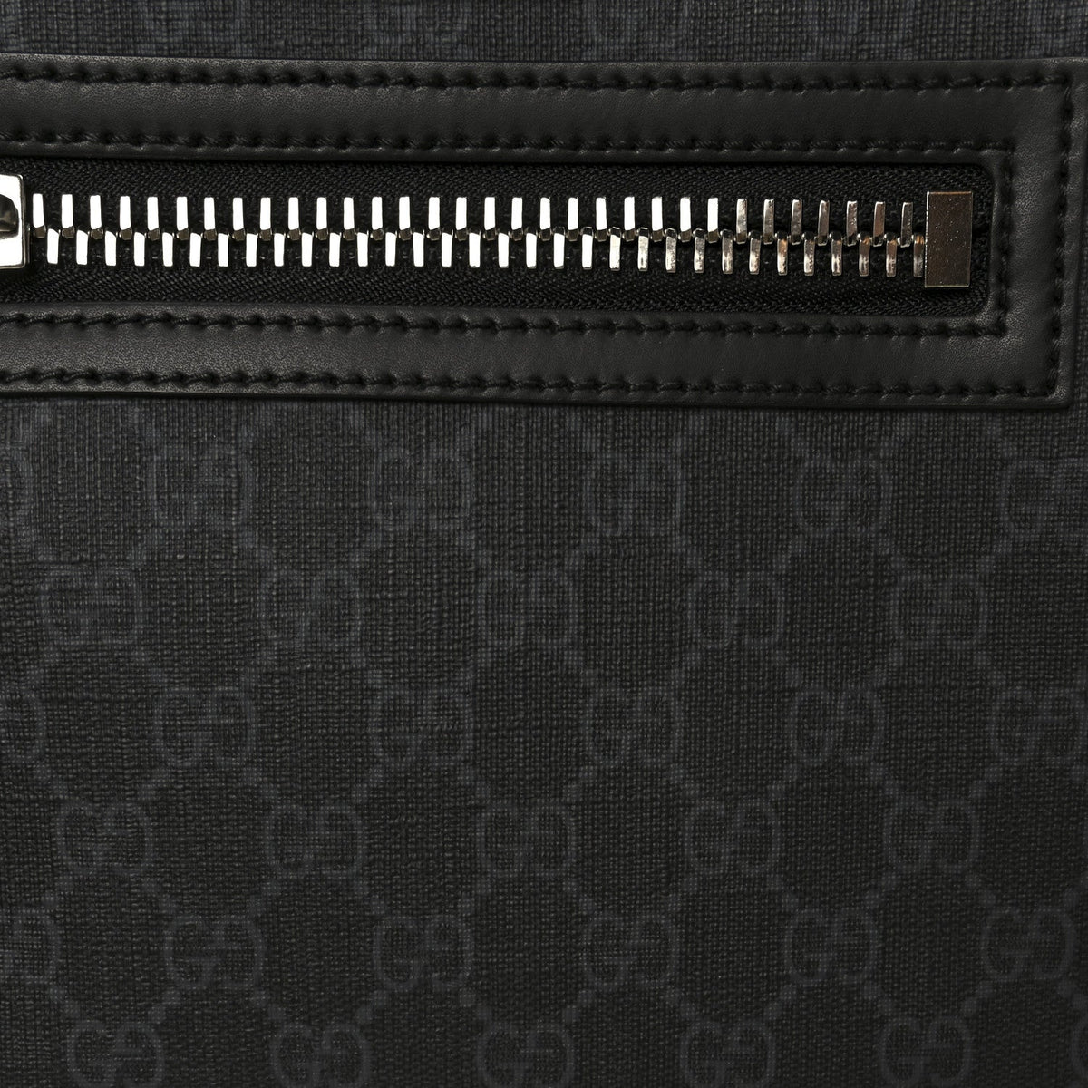 GG Supreme Monogram Web Small Flat Messenger Bag Black Grey