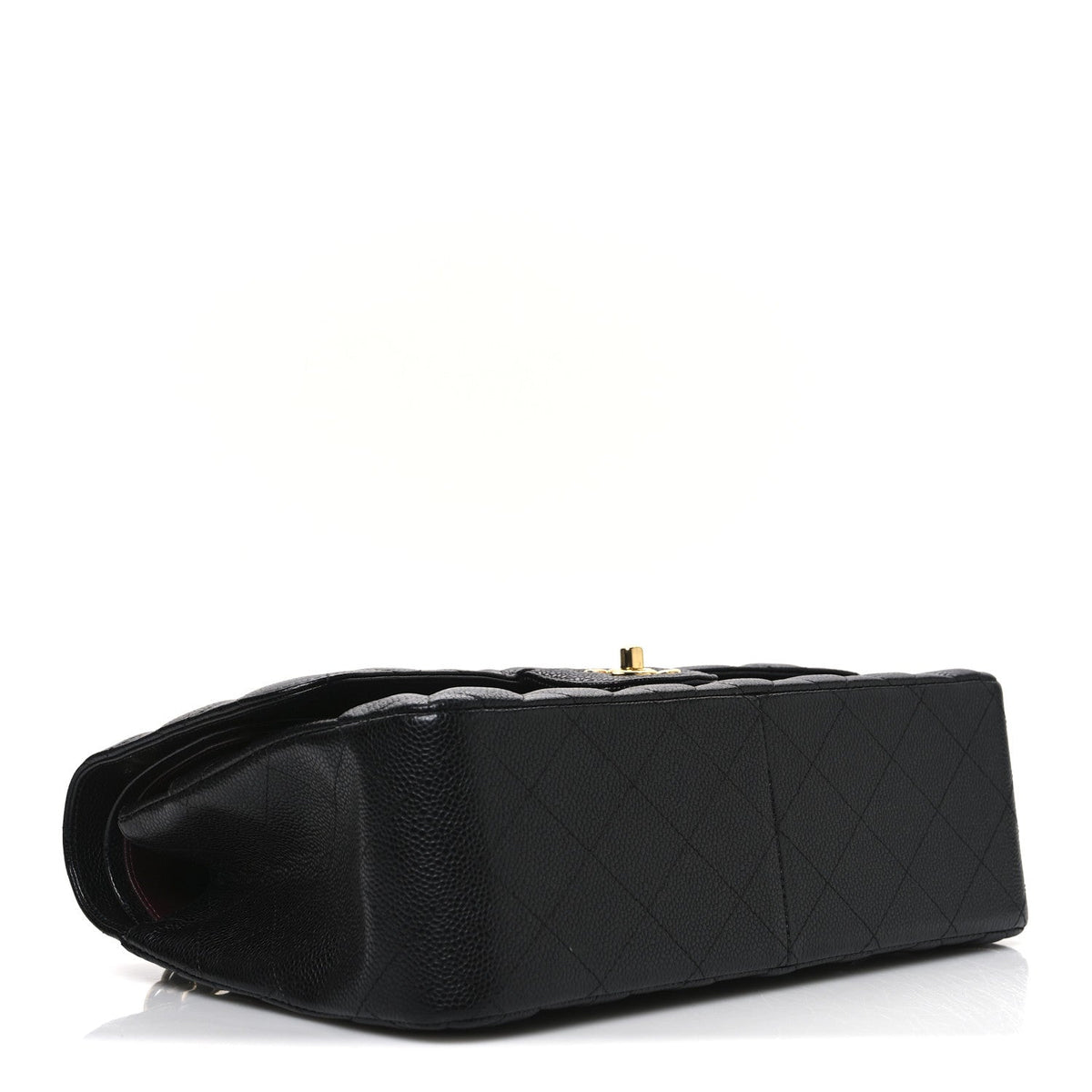 Caviar Quilted Jumbo Double Flap Black