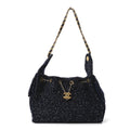 Tweed Quilted Small Chanel 25 Handbag Blue