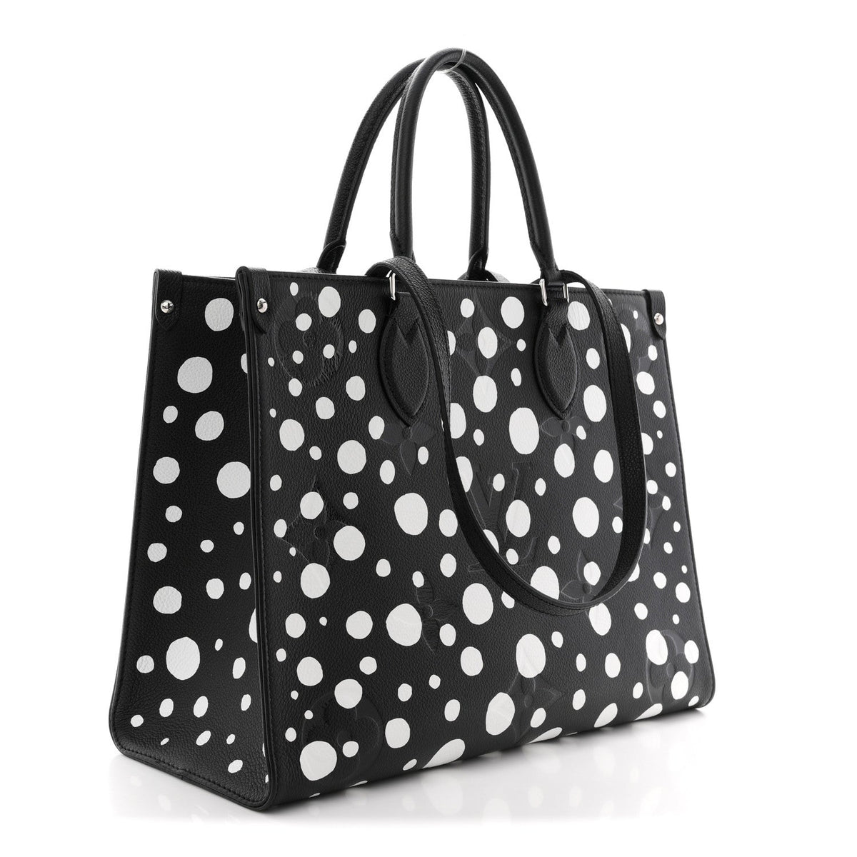Monogram Kusama Dots Onthego MM Black White