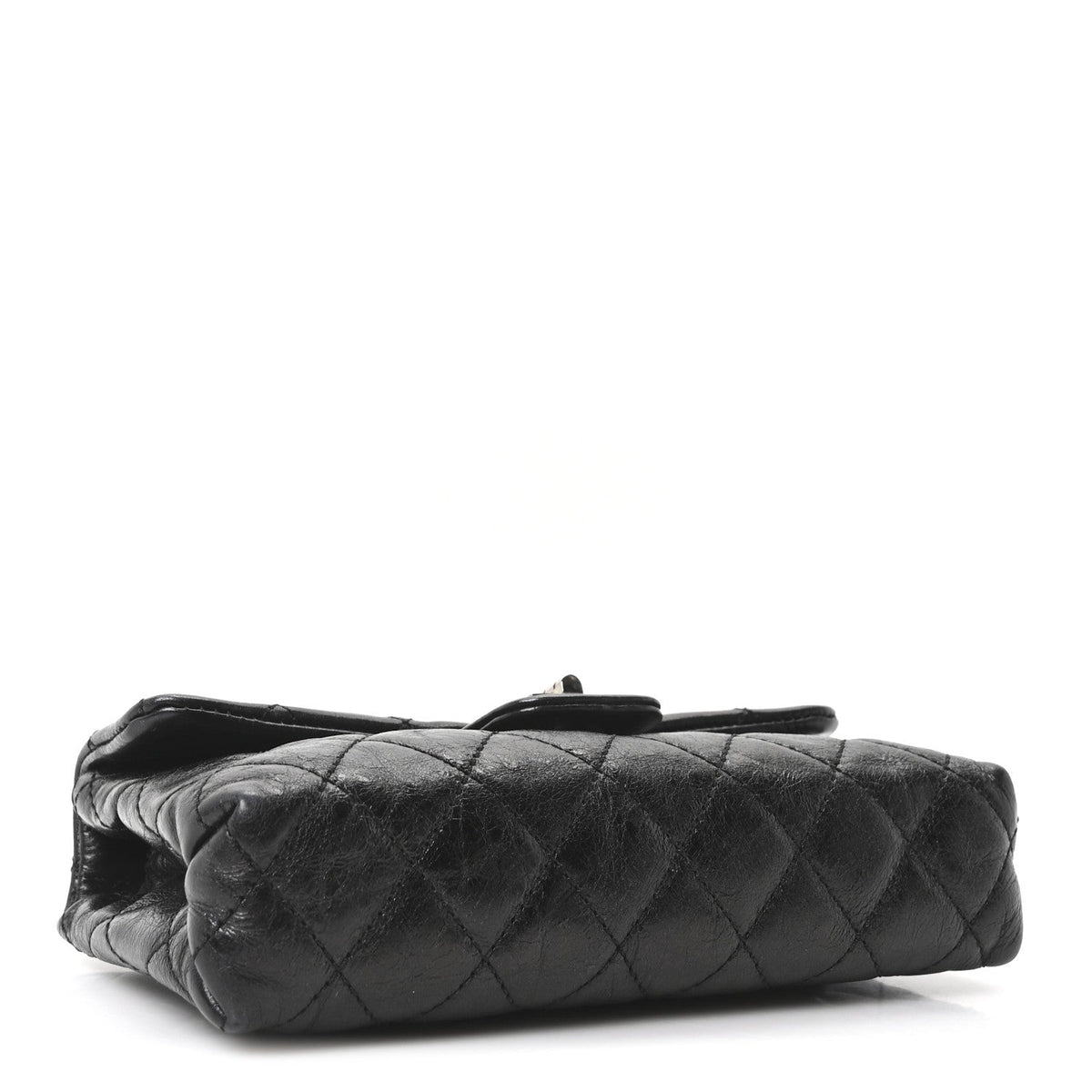 Glazed Calfskin Quilted 2.55 Reissue Flap Belt Bag Clutch 85 34 Black