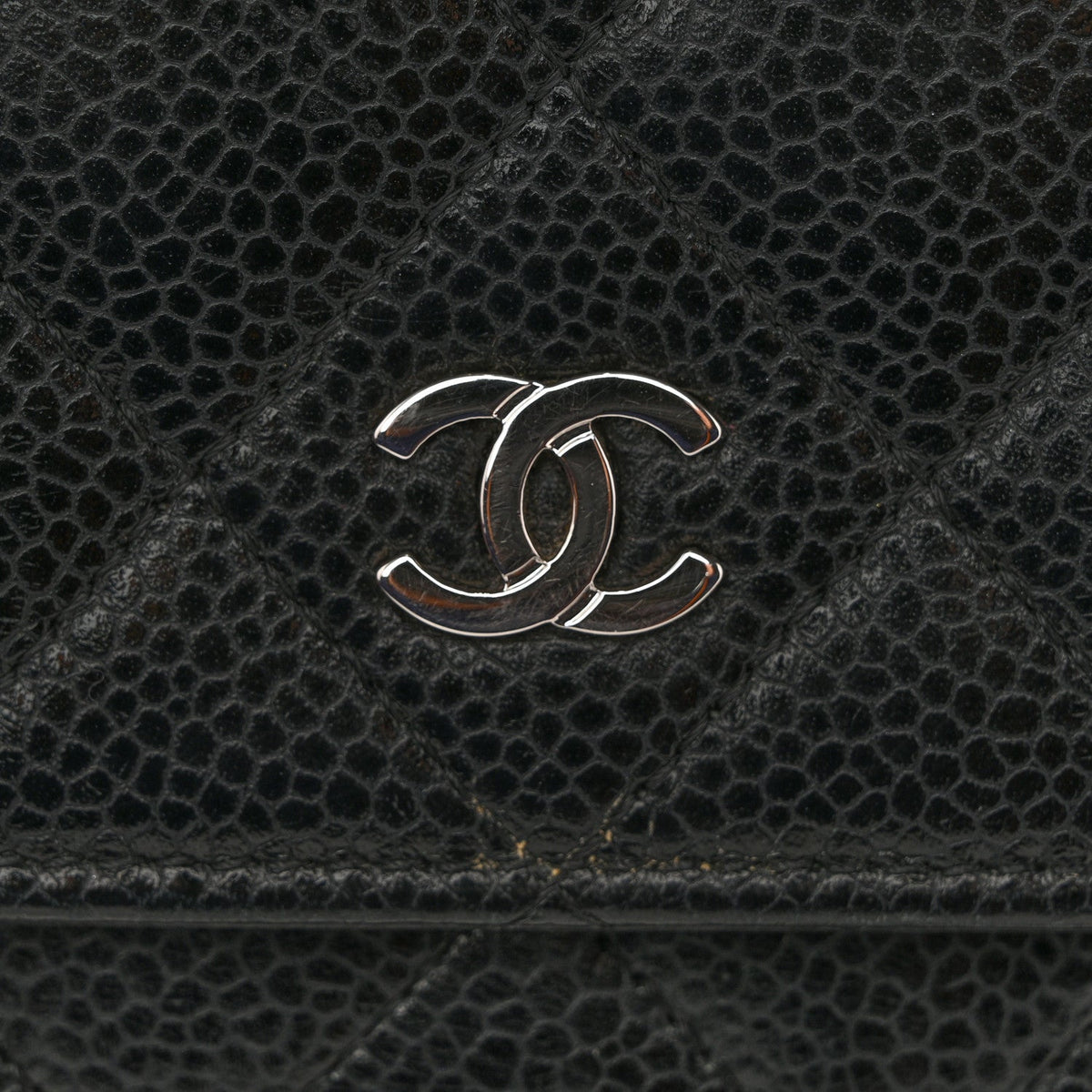 Caviar Quilted Wallet On Chain WOC Black