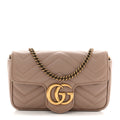 Calfskin Matelasse Super Mini GG Marmont Shoulder Bag Porcelain Rose
