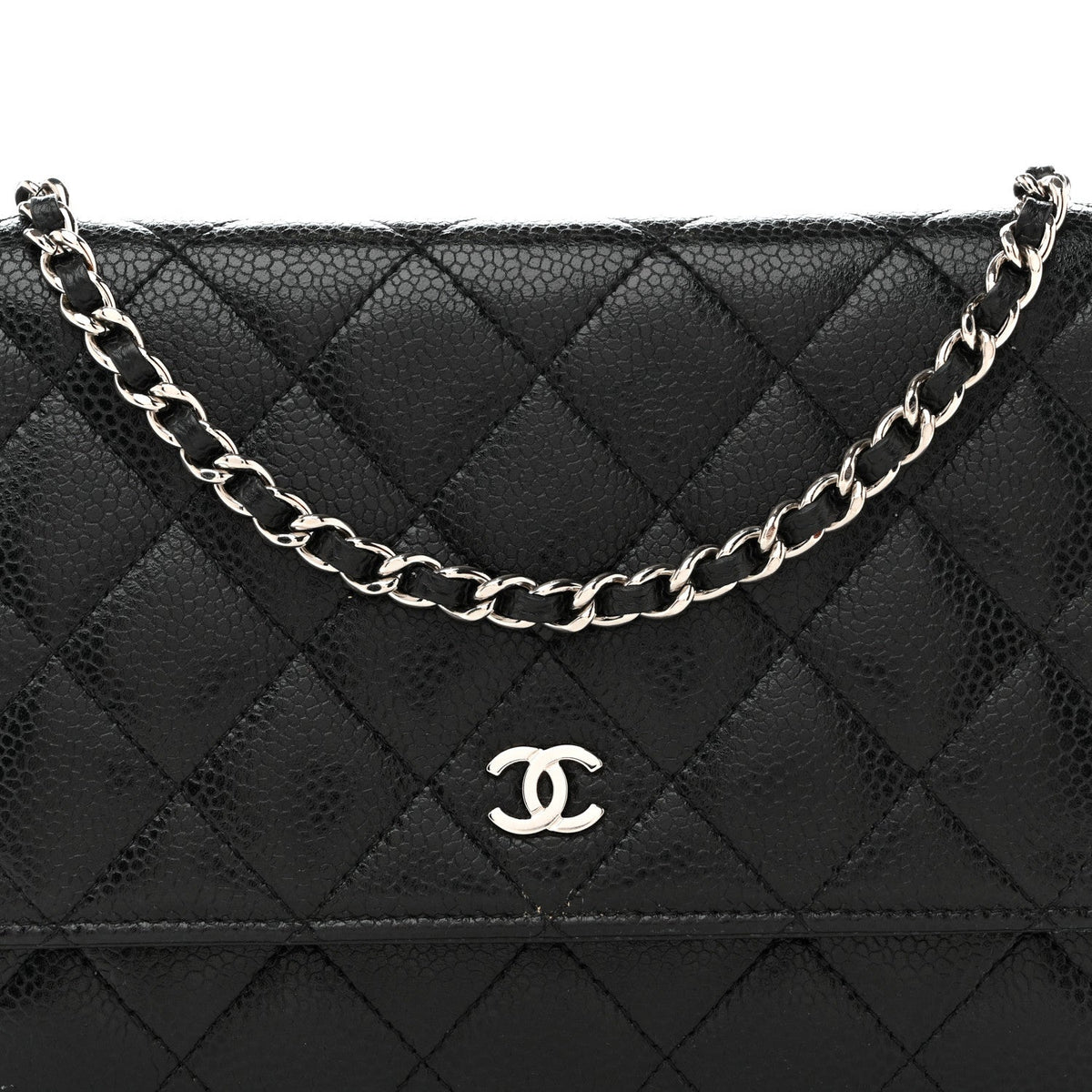 Caviar Quilted Wallet On Chain WOC Black