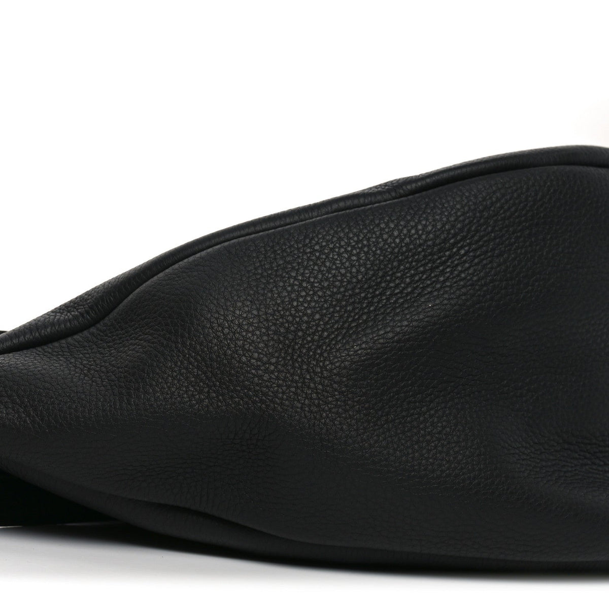 Grained Calfskin Large Slouchy Banana Bag Black