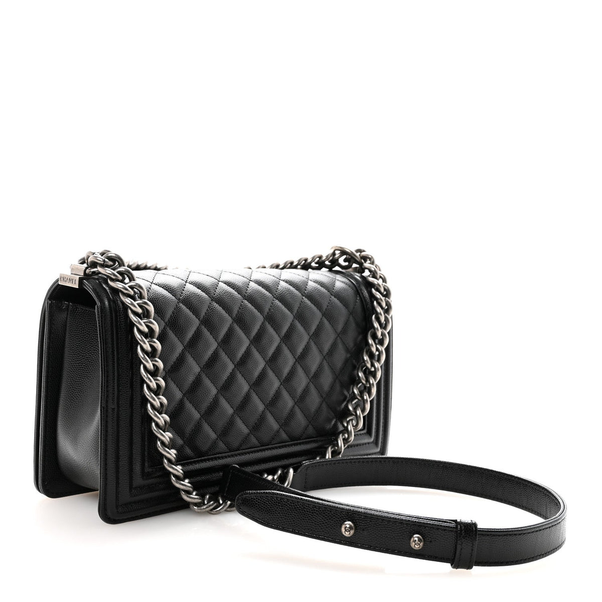 Caviar Quilted Medium Boy Flap Black