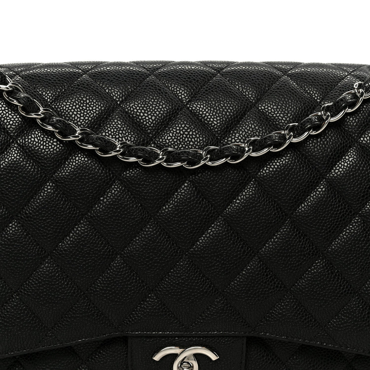 Caviar Quilted Maxi Double Flap Black