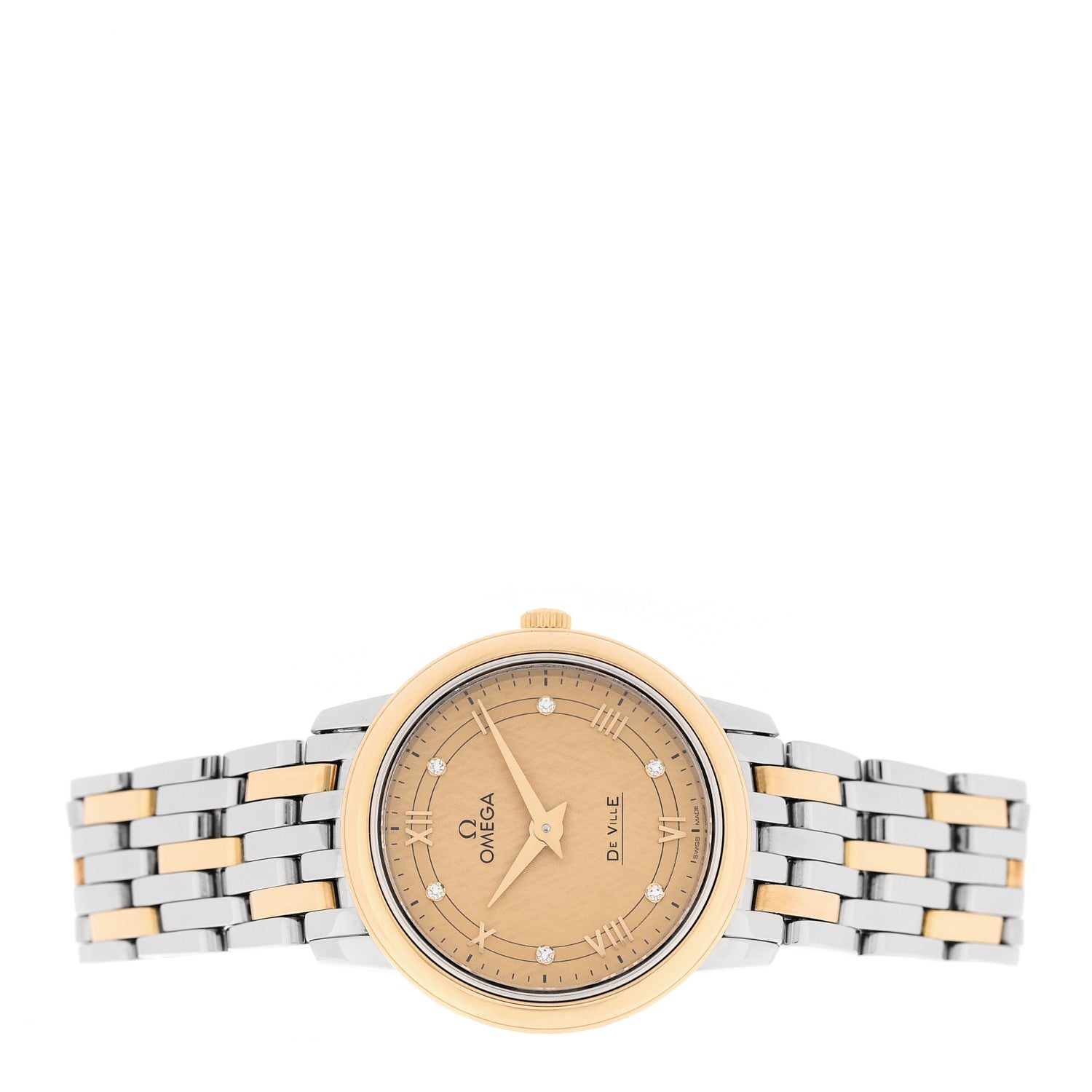 Stainless Steel 18K Red Gold 27mm De Ville Prestige Quartz Watch Champagne 424.20.27.60.52.003