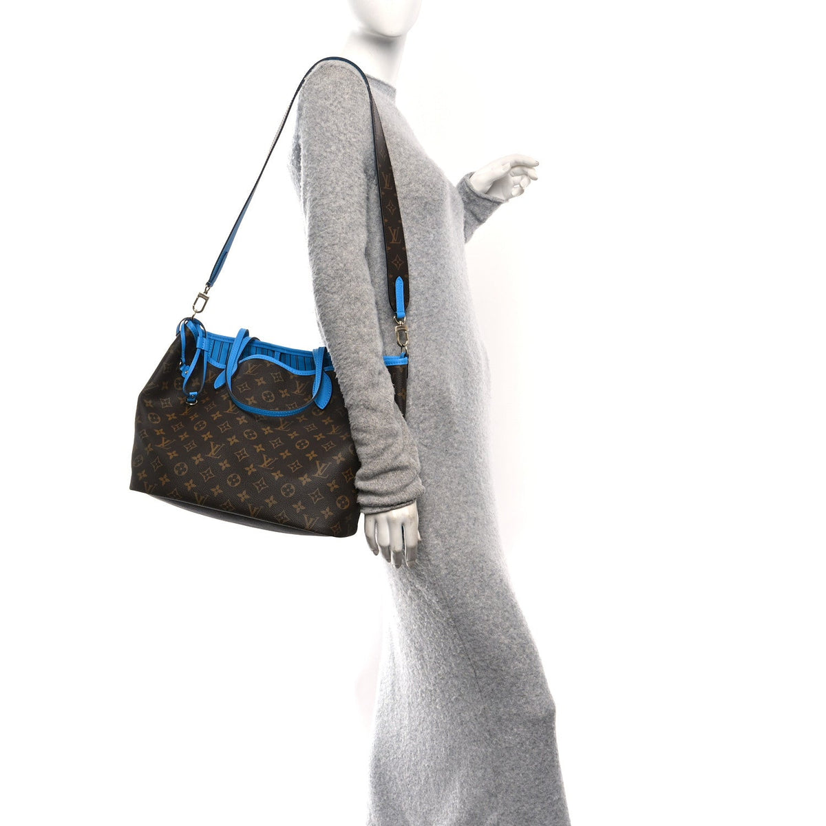 Monogram Inside Out Neverfull Bandouliere MM Gaston Blue