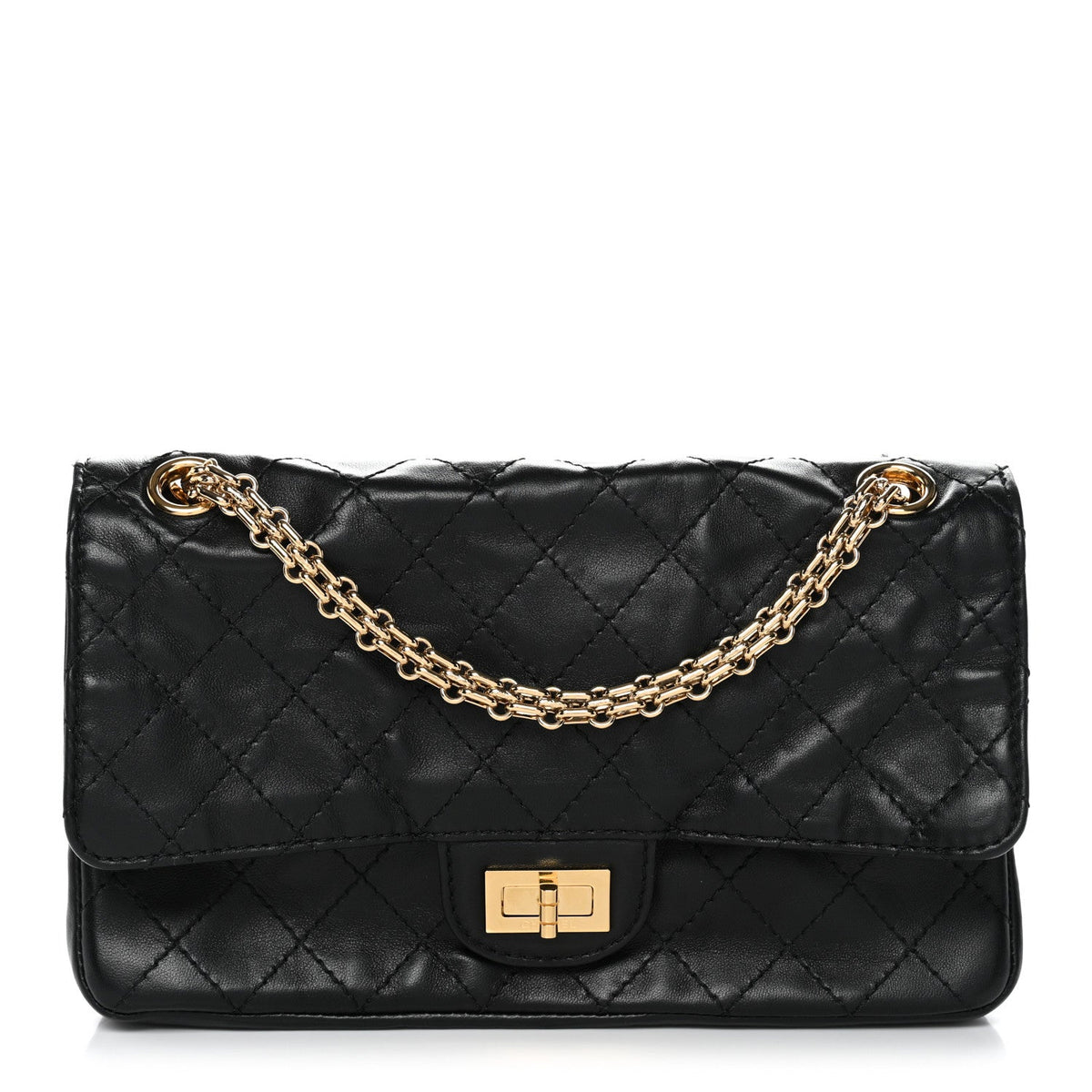 Lambskin Quilted Crush 2.55 Reissue 225 Flap Black