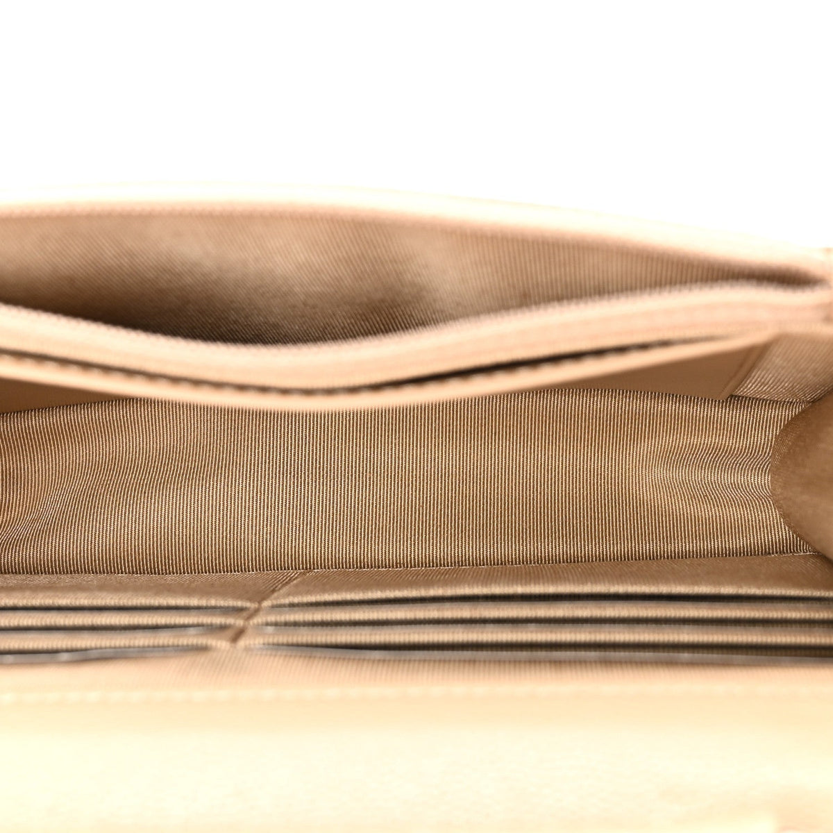 Caviar Quilted Wallet on Chain WOC Beige