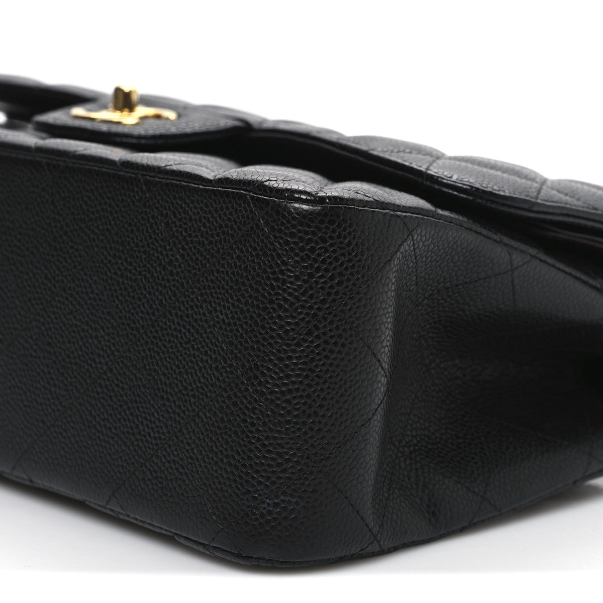Caviar Quilted Jumbo Double Flap Black