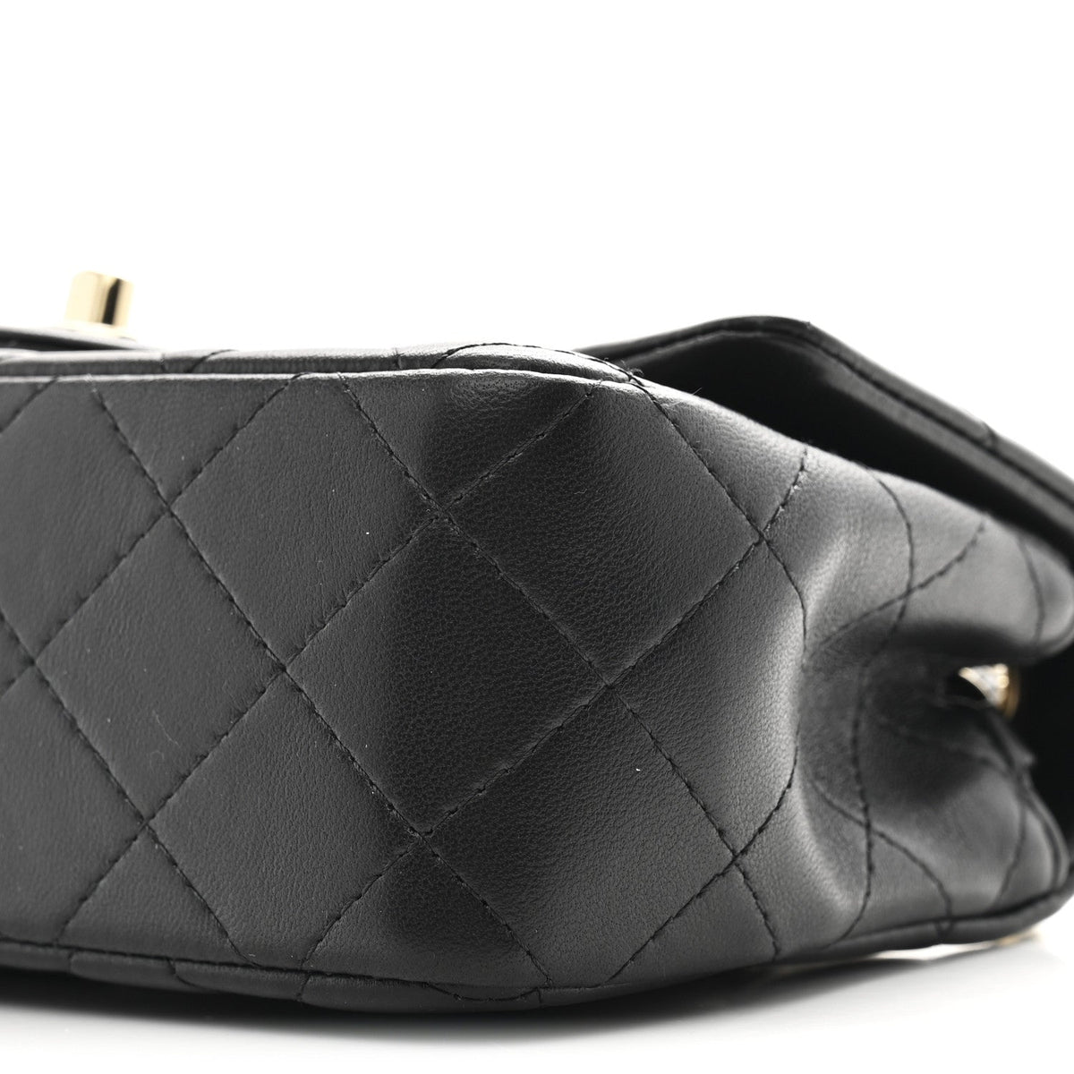 Lambskin Quilted Mini Rectangular Flap Black