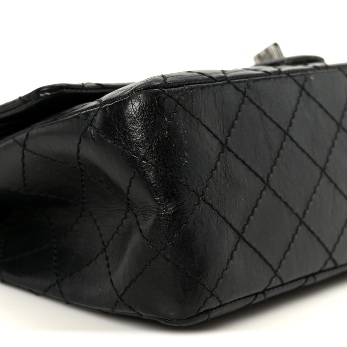 Aged Calfskin Quilted 2.55 Reissue 225 Flap Black