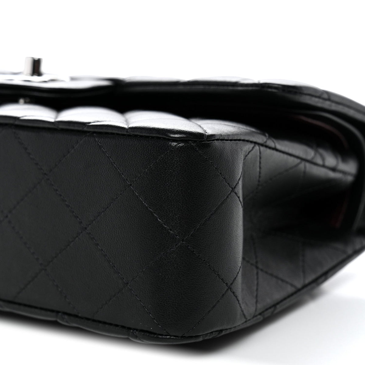 Lambskin Quilted Small Double Flap Black