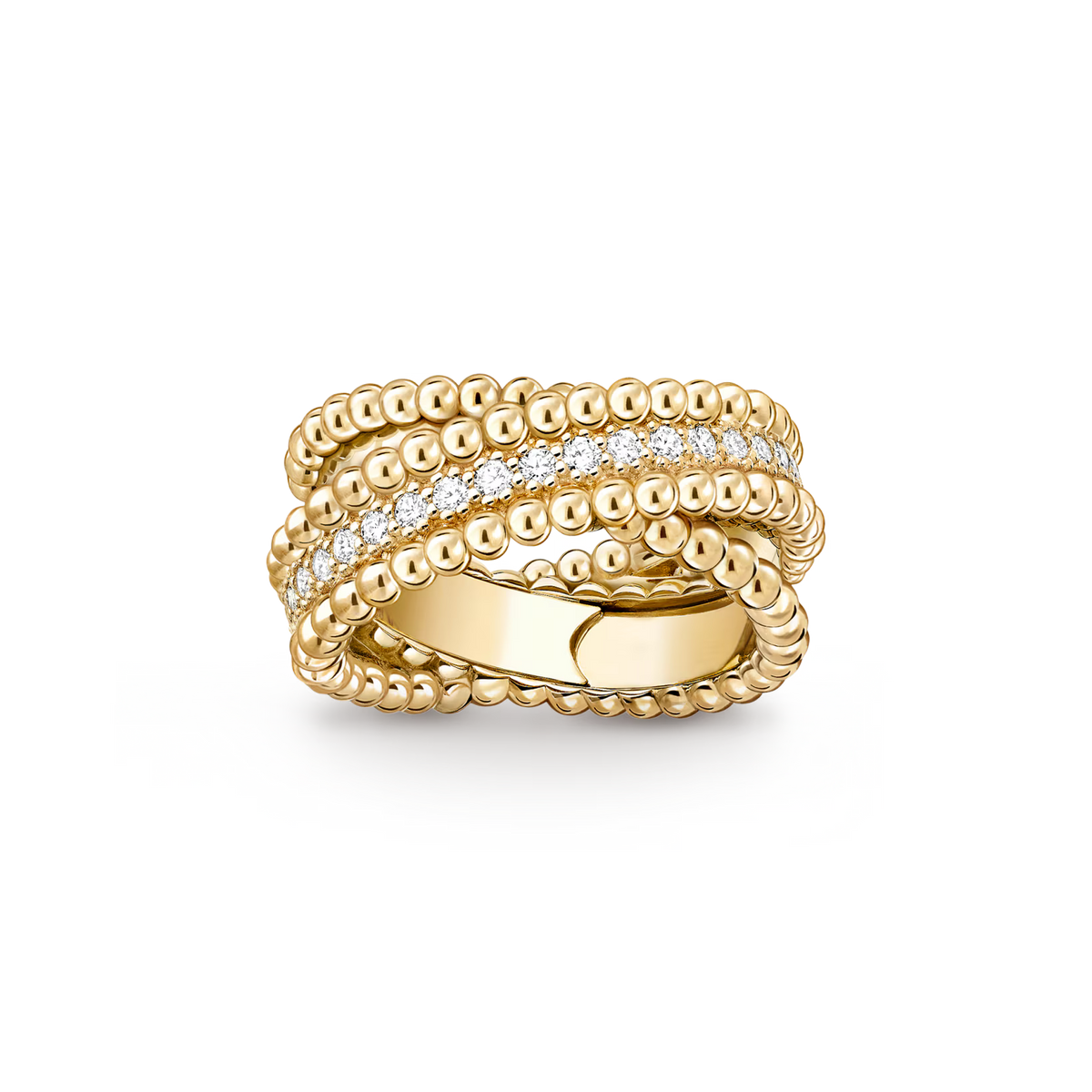 VCA Perl茅e diamonds duo ring